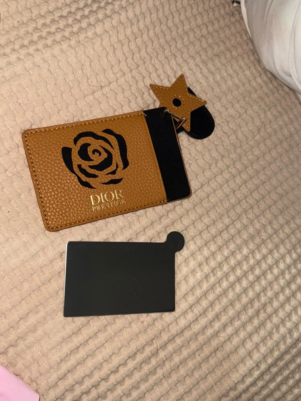 Dior Brown Rose Card Holder Keychain